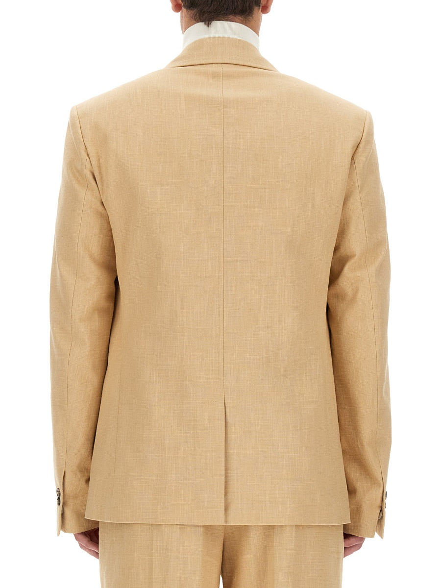 Double-Breasted Jacket with Notched Lapels and Tailored Fit