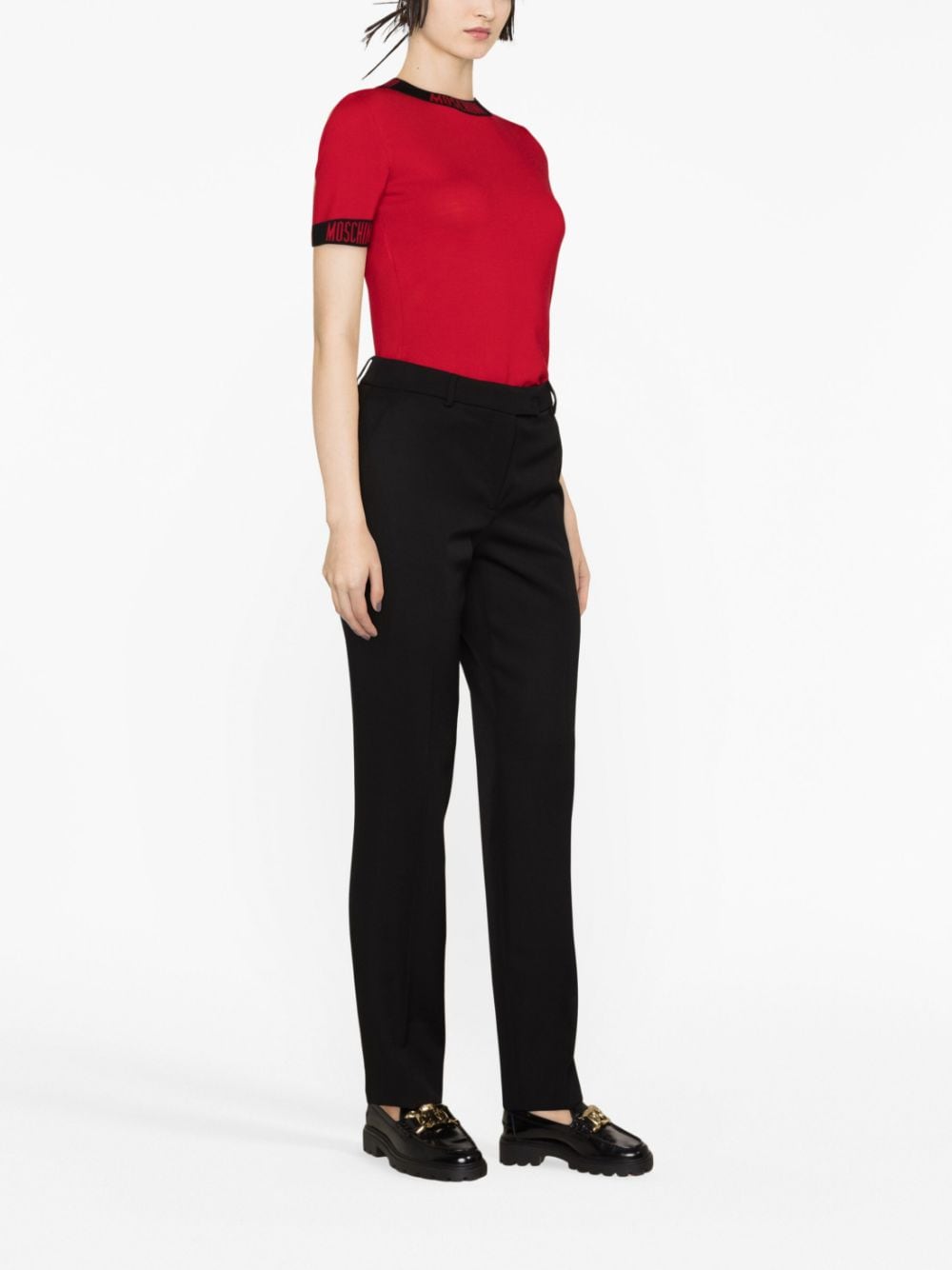 High-Waisted Virgin Wool Tailored Trousers