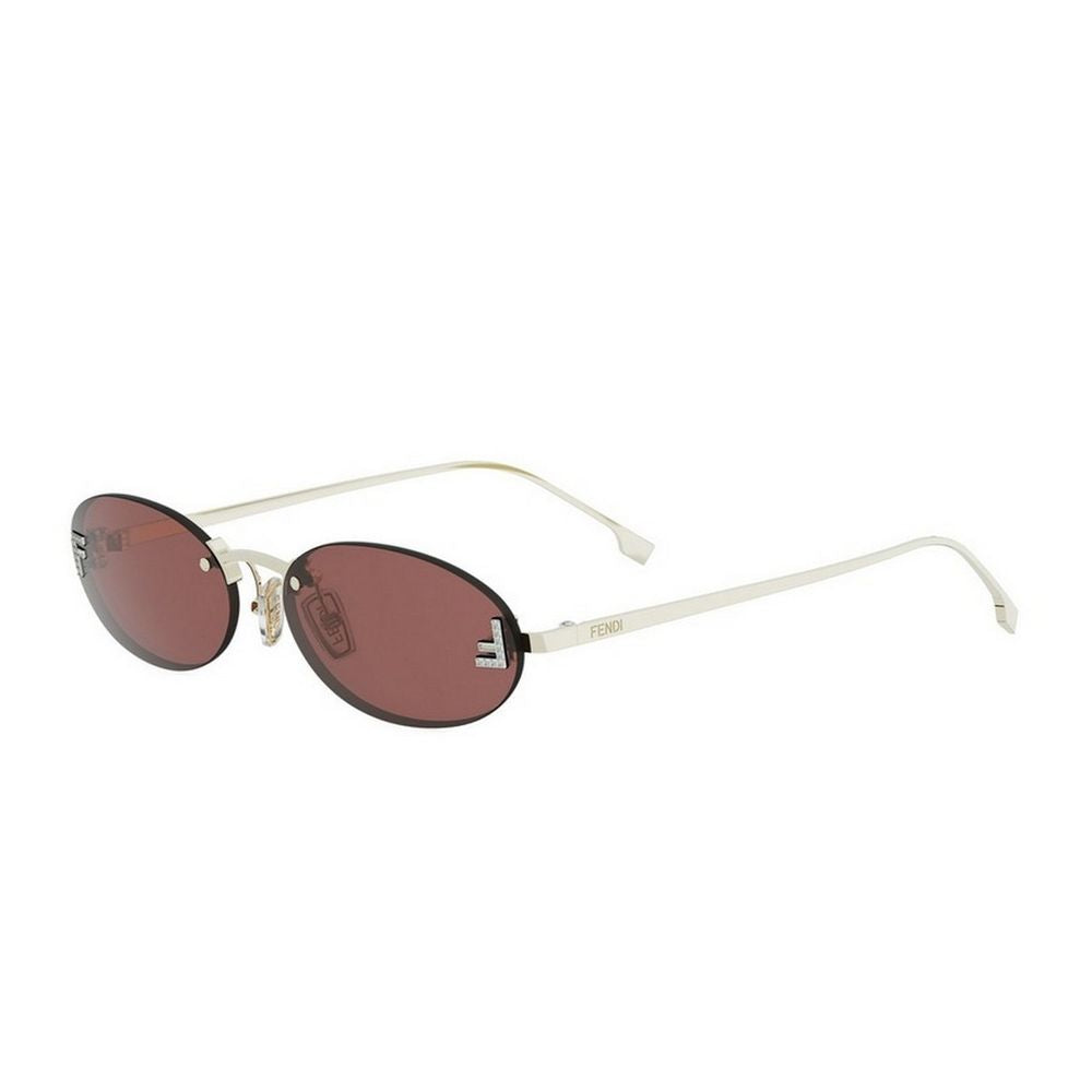 First Crystal Rimless Oval Metal Sunglasses