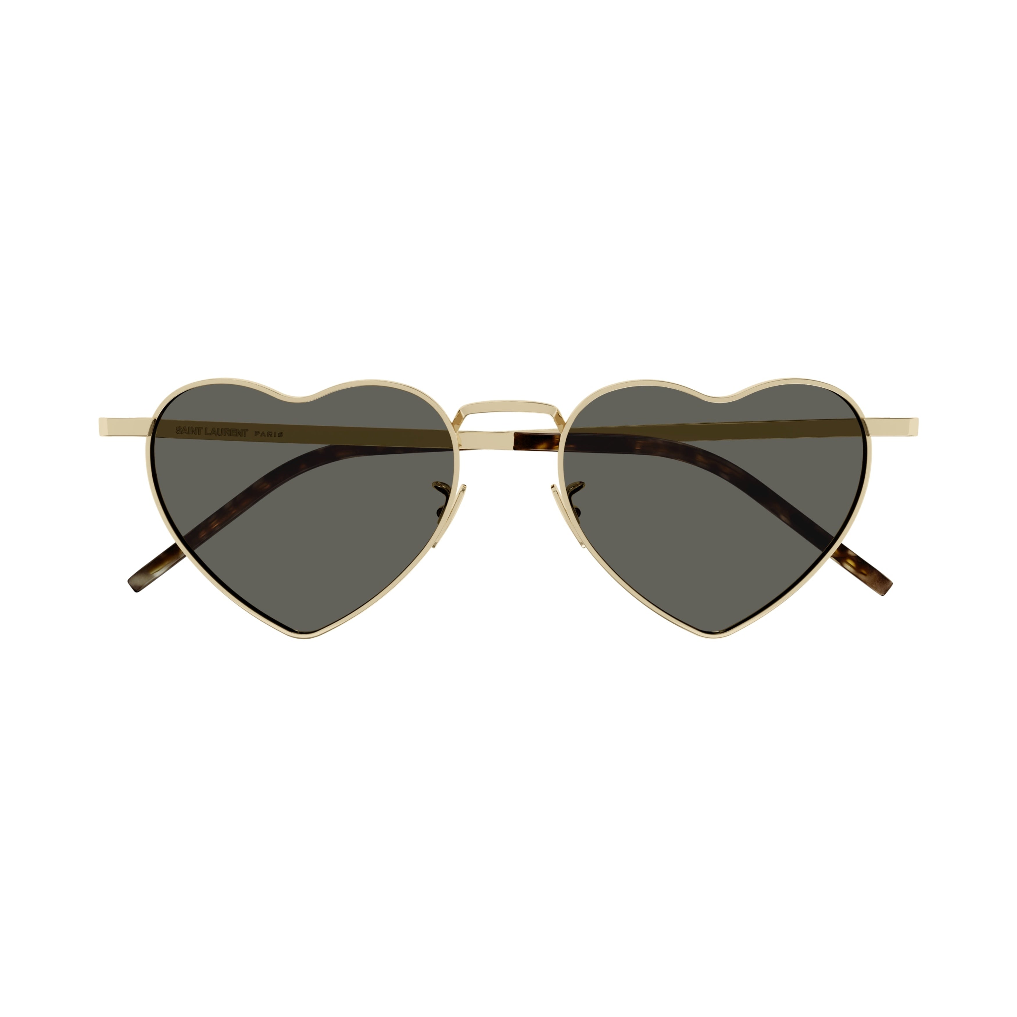 Heart-Shaped Sunglasses with Polished Gold Frame