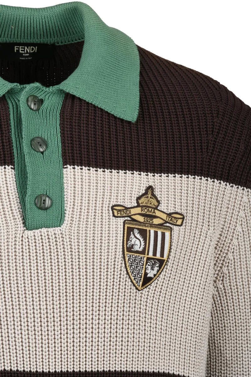 Tricot Polo Cotton - Green/Brown