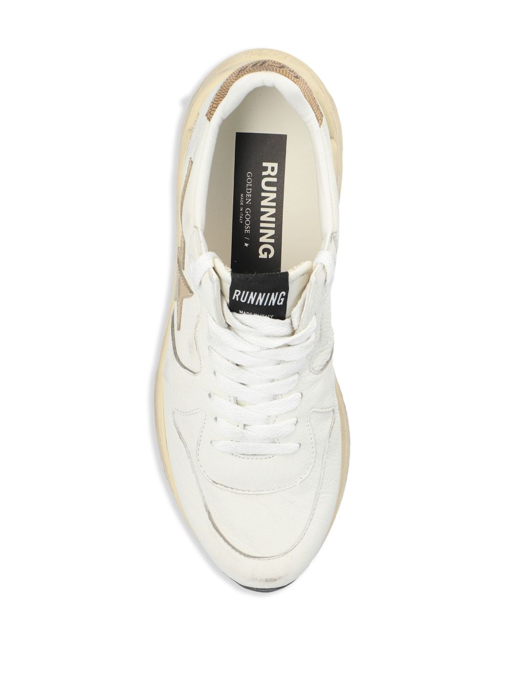Distressed White Leather Sneakers