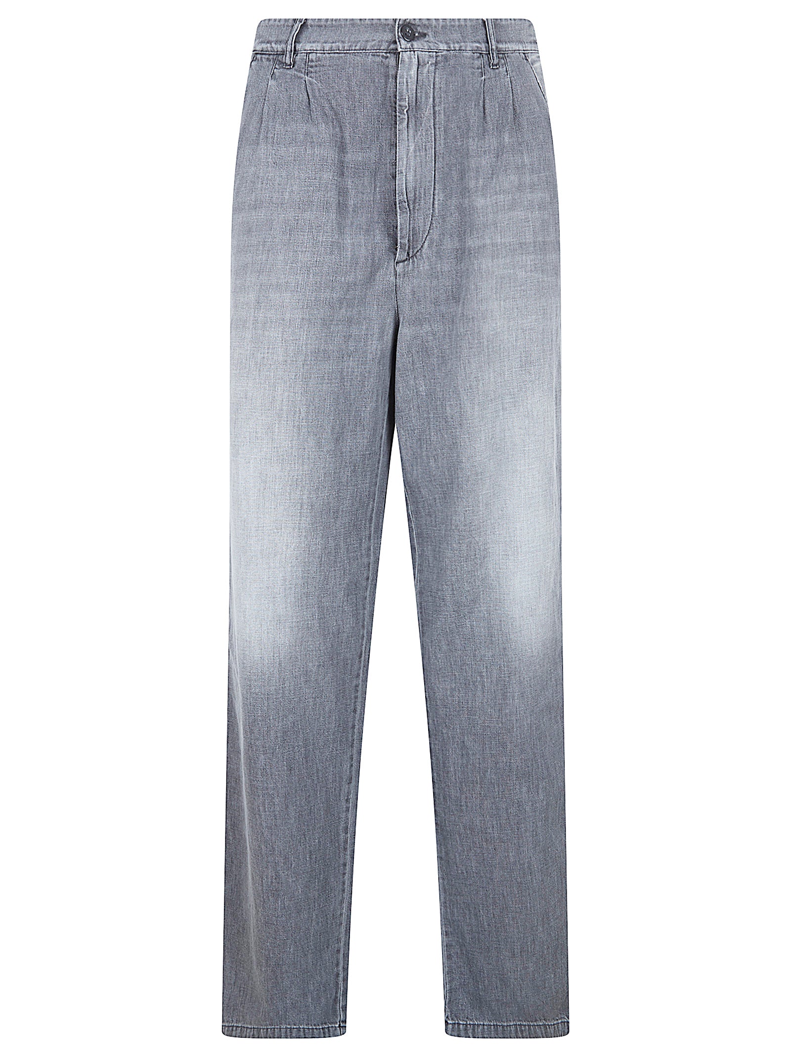 Straight-Leg Jeans with Sun-Faded Treatment
