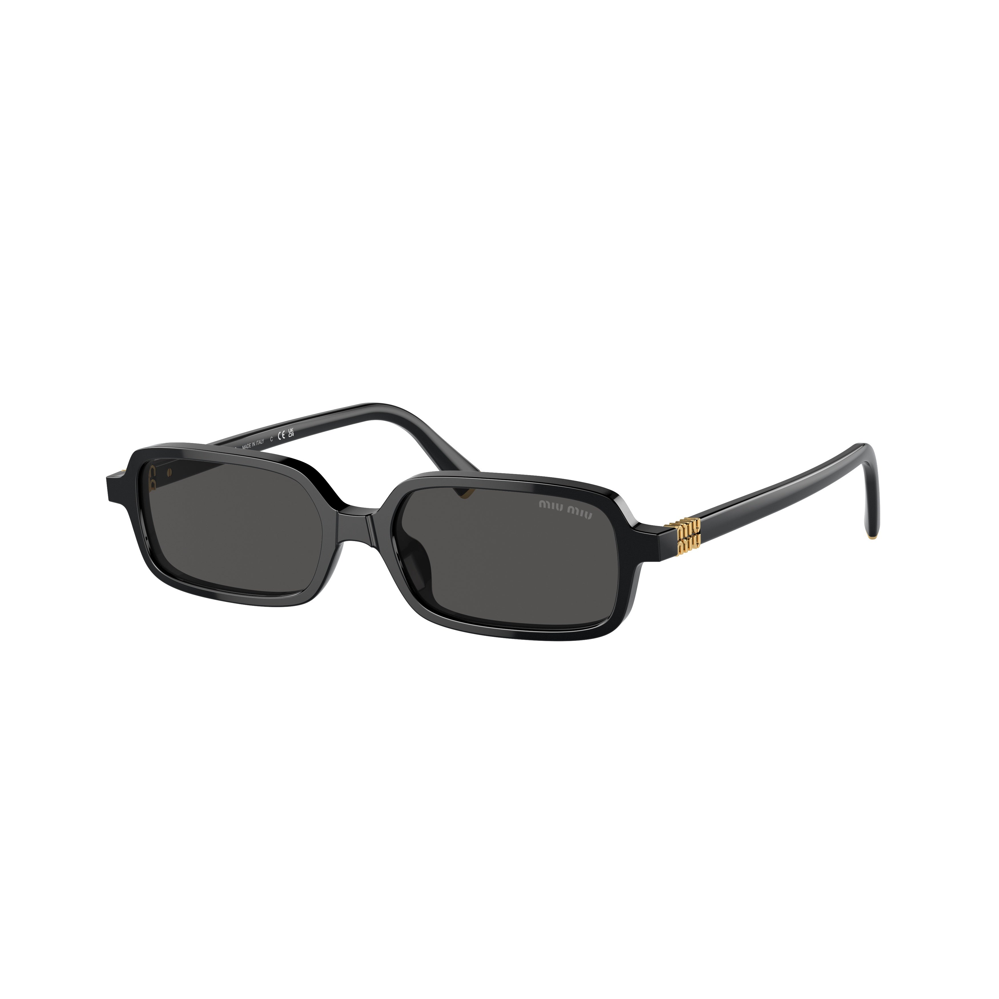 0mu 11zs Rectangular Black Acetate Sunglasses