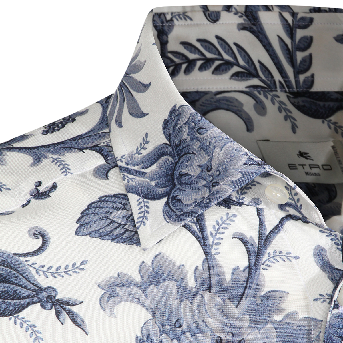 Intricately Patterned Long-Sleeve Shirt with Classic Collar