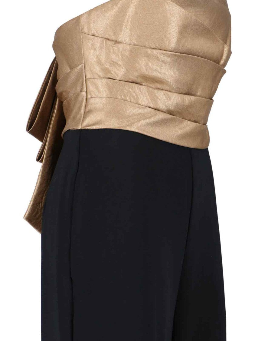 Bow Jumpsuit – Gold And Black