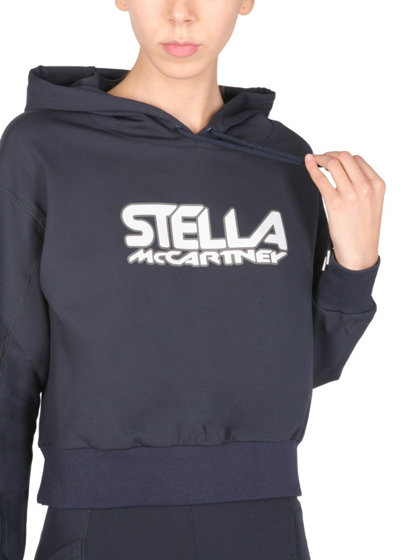 Cropped Scuba Sweatshirt With Bold Logo