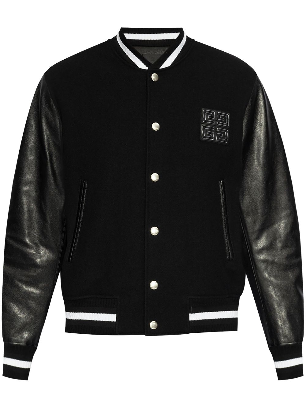 Black Wool and Leather Jacket