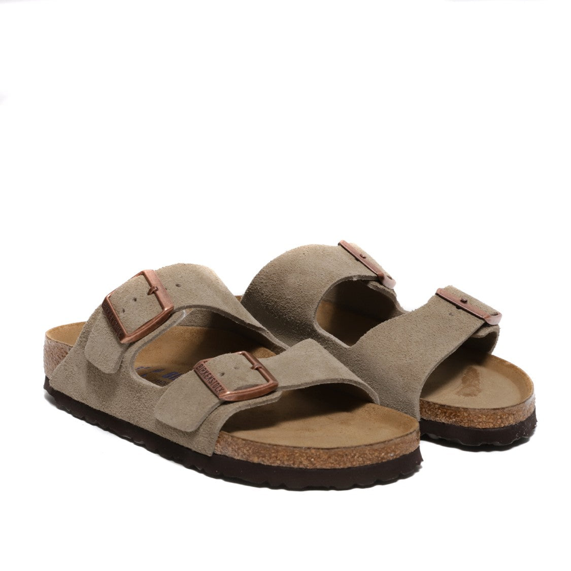 Arizona Sandal With Adjustable Straps In Suede Sand