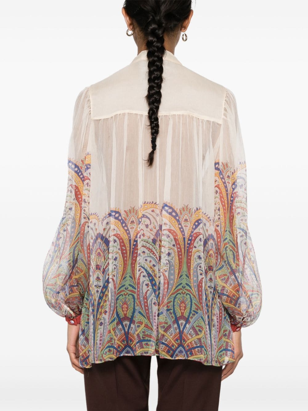 Pussy-Bow Silk Organza Top
