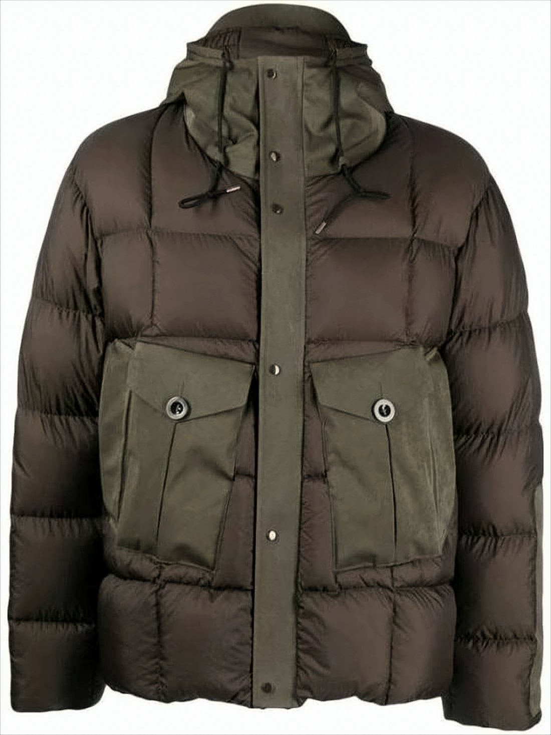 Quilted Brown Down Jacket
