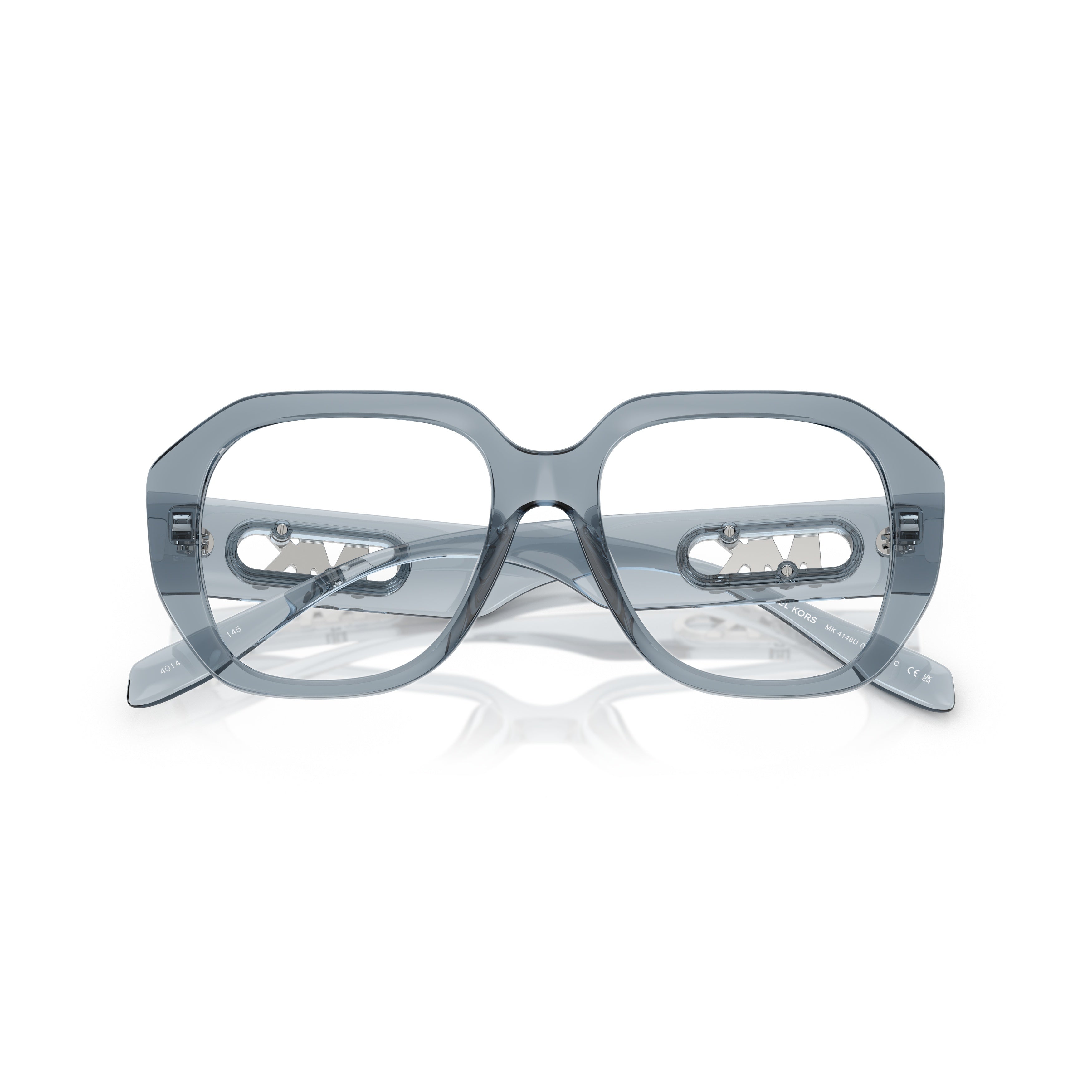 0mk4148u Oversized Square Frame Eyeglasses with Metallic Logo Details