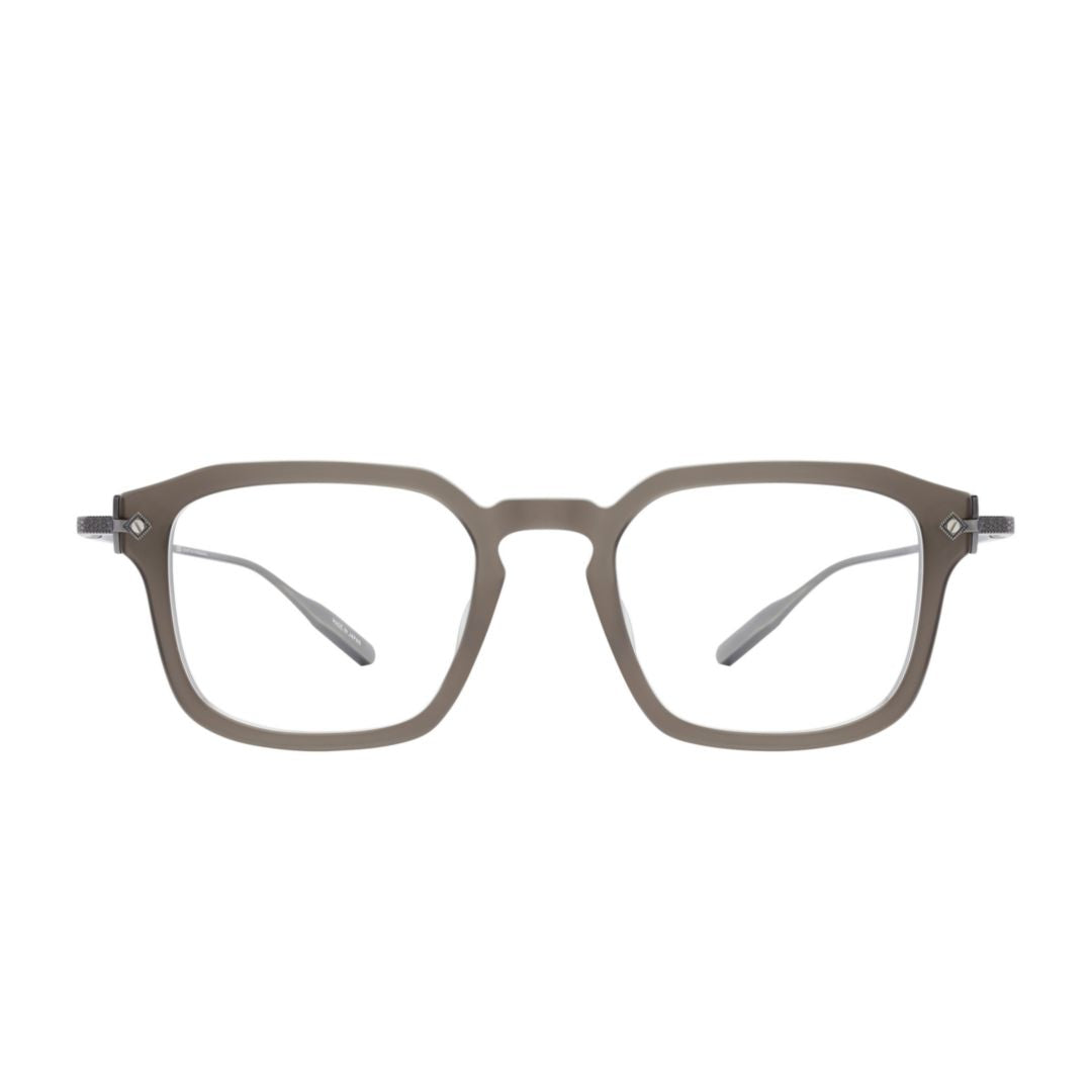Nolan Modern Square Frame Eyeglasses with Metallic Temples