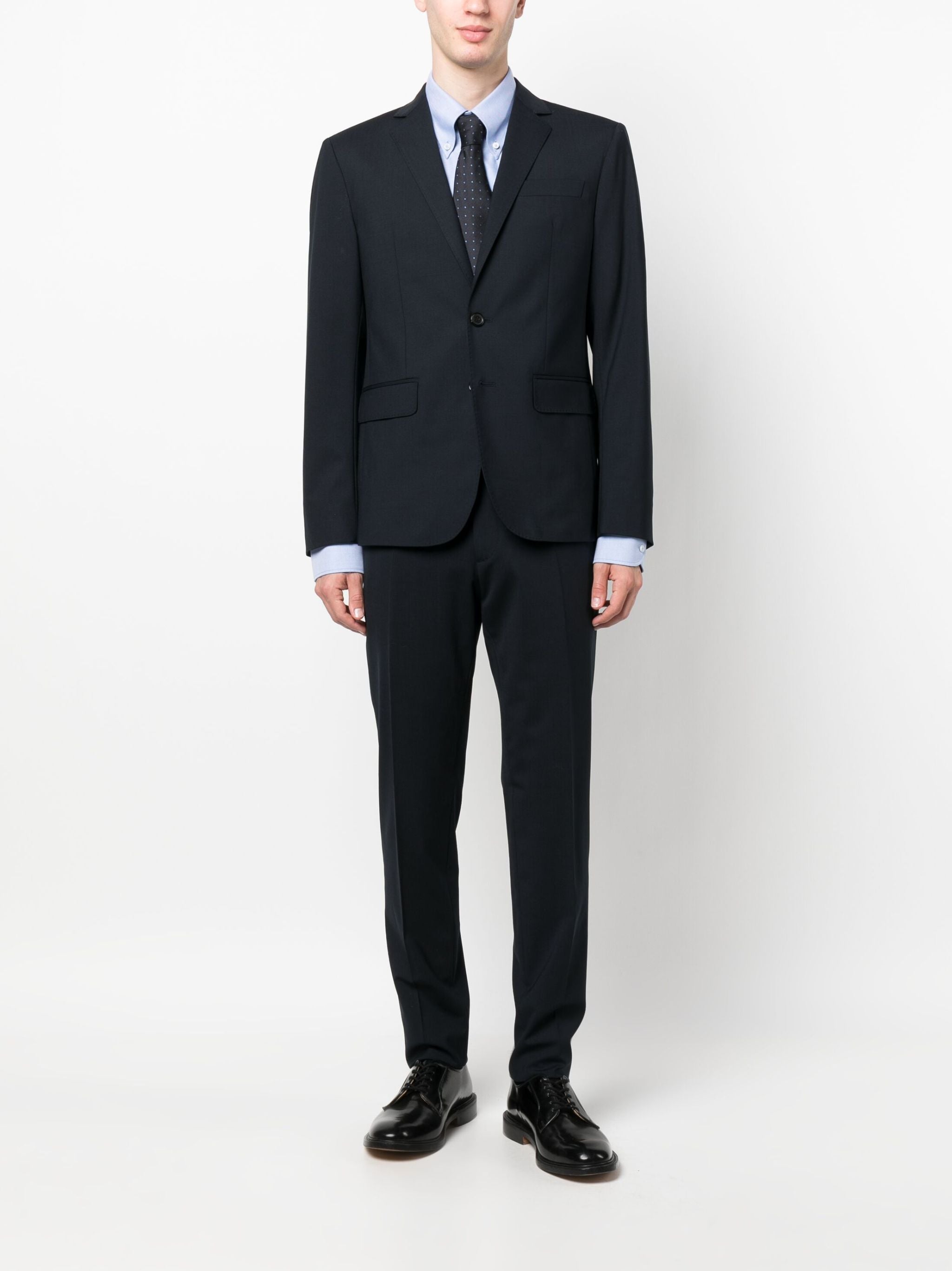 Tailored Black Two-Piece Cotton Suit