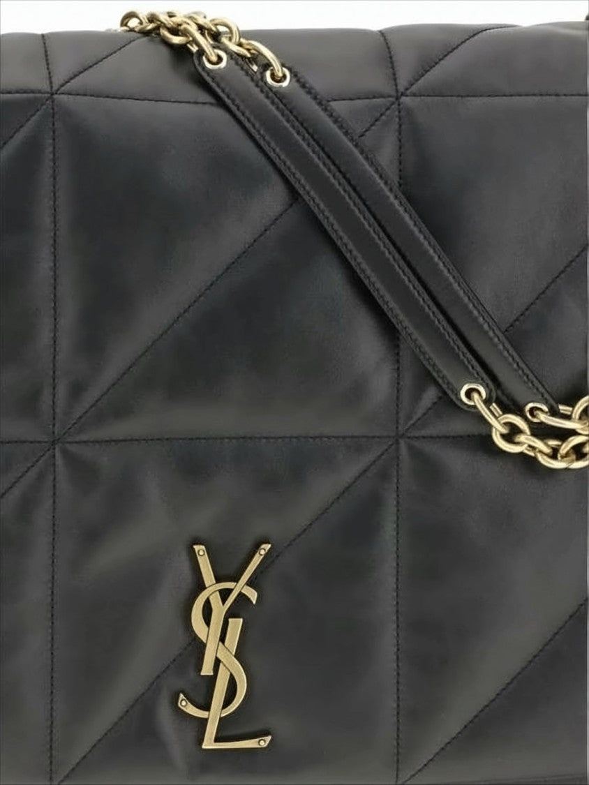 Geometric Quilted Calf Leather Shoulder Bag