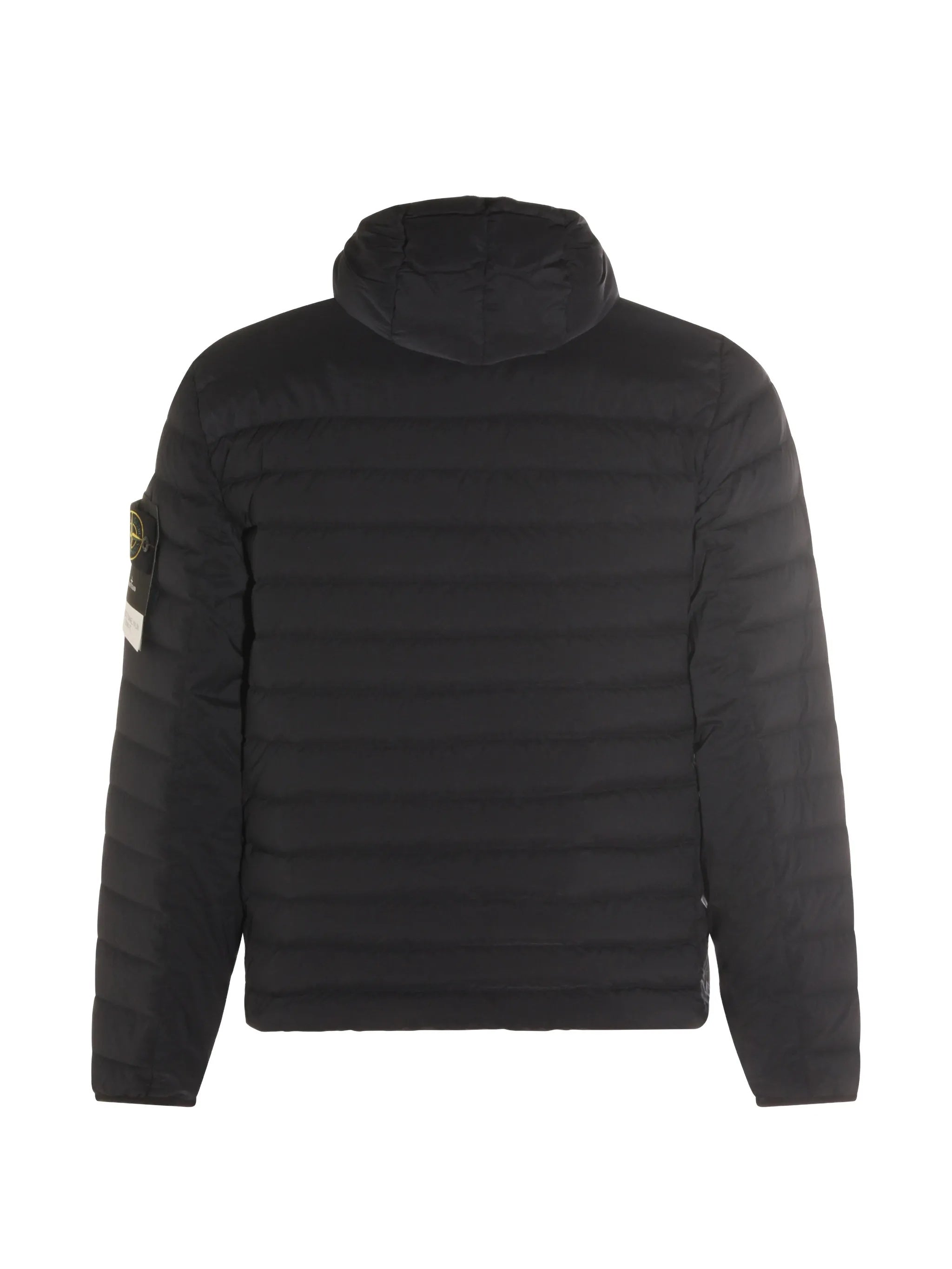 Black Padded Quilted Fabric Jacket