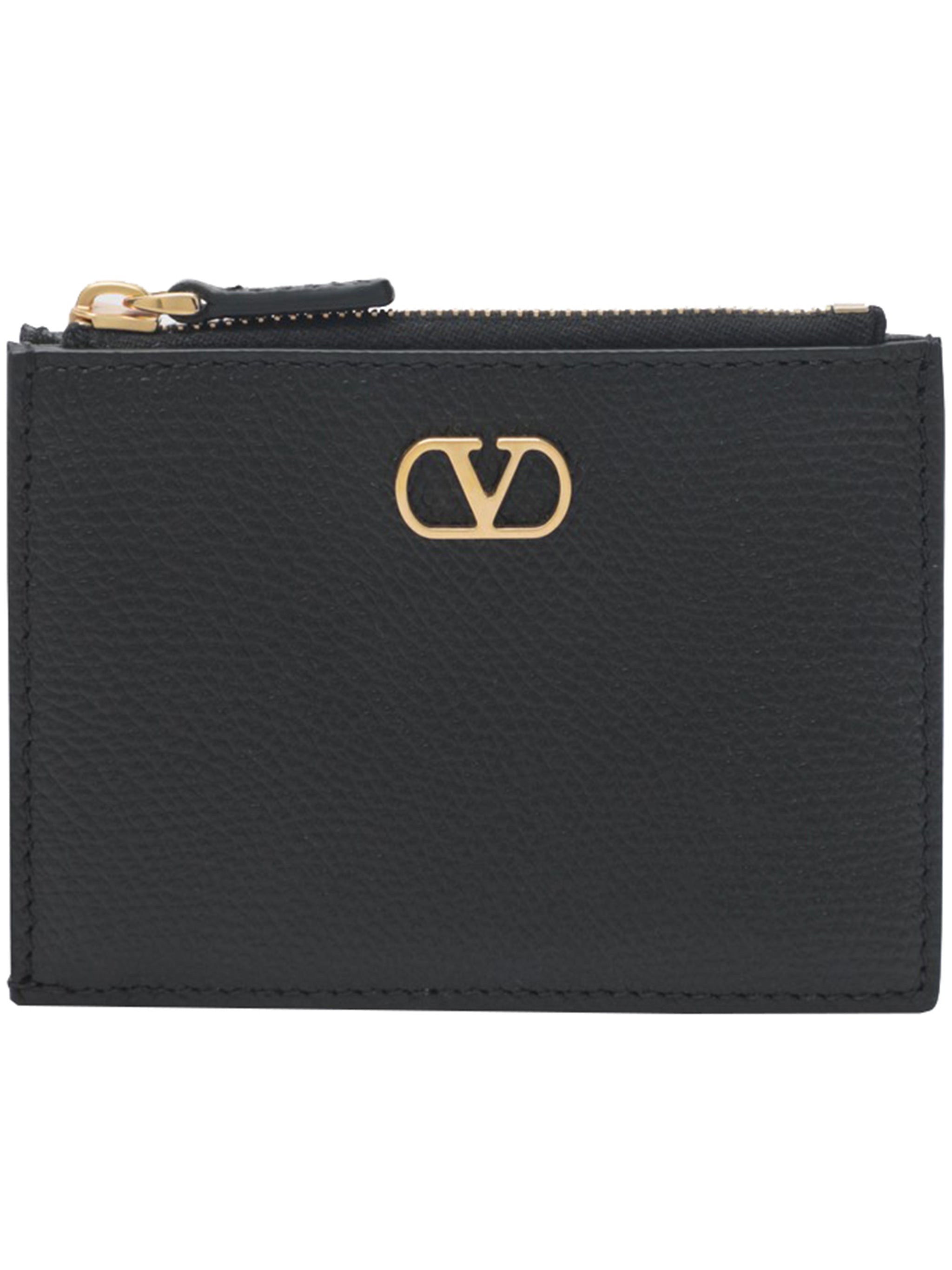 Black Vlogo Signature Textured Coin Case