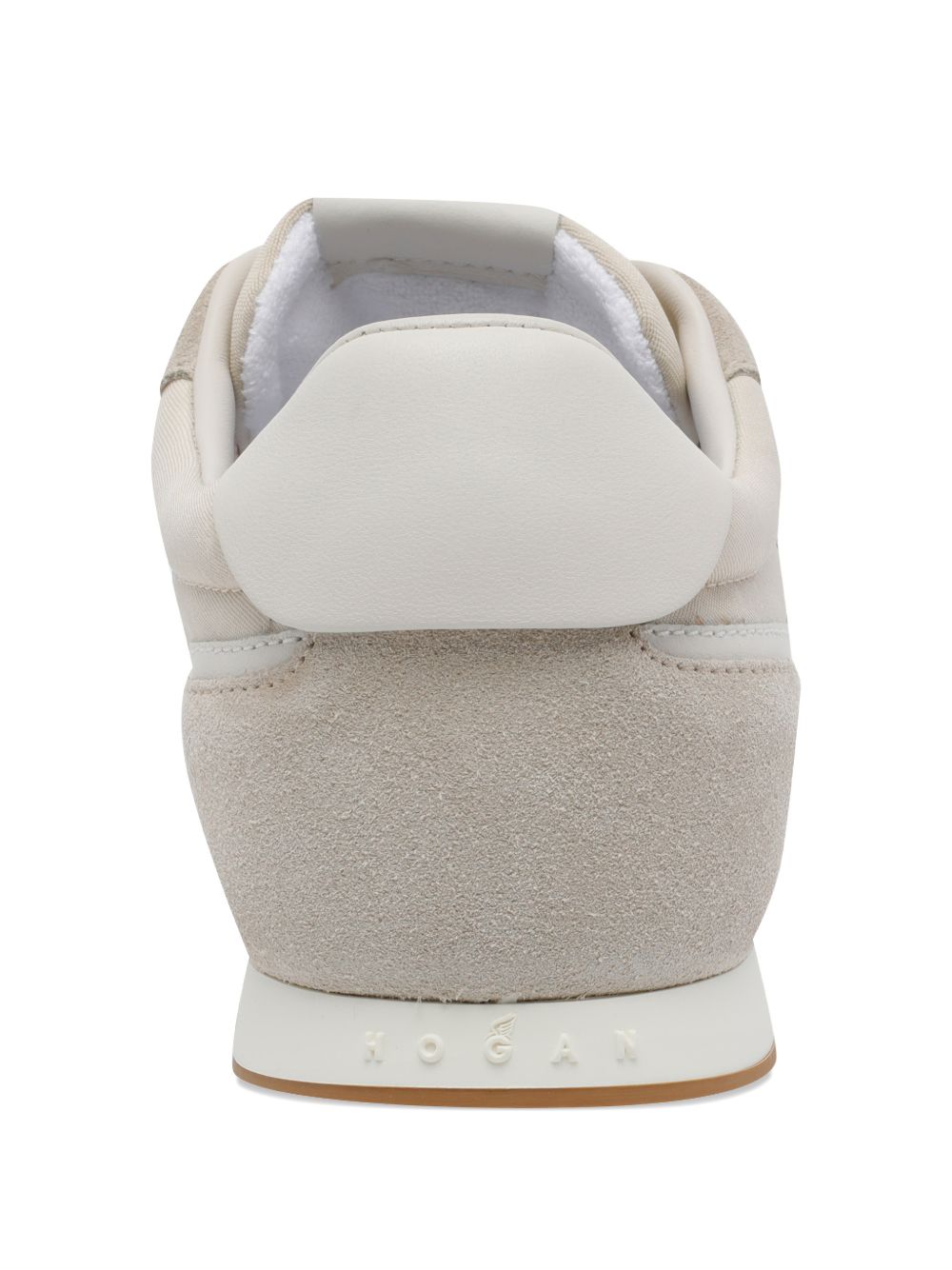 Beige Silk And Nylon Sneakers