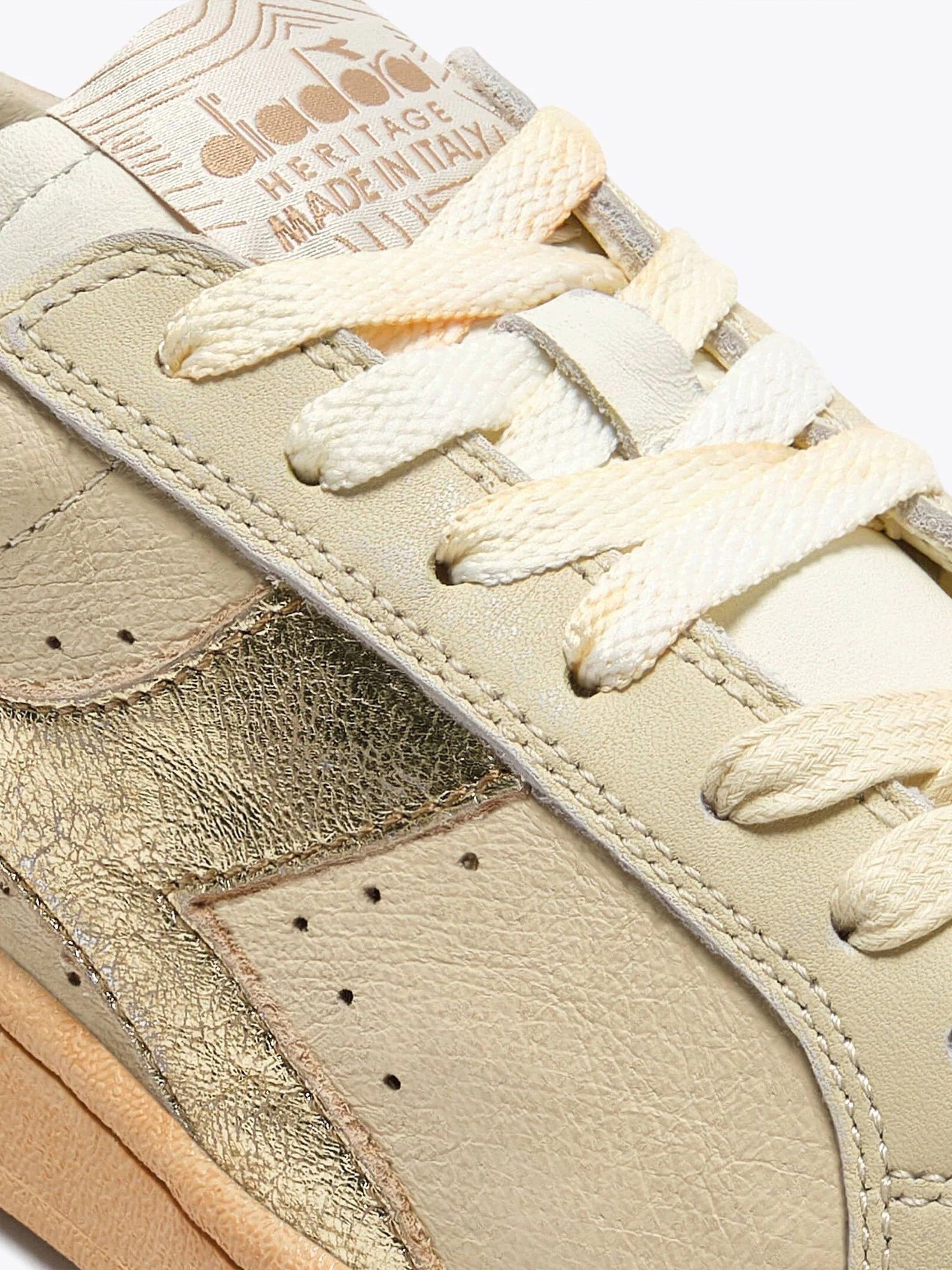 Prestige Aged Italia Cream Gold Sneakers