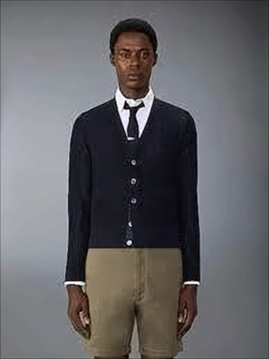 Finely Knit Black Cardigan with Tailored Fit