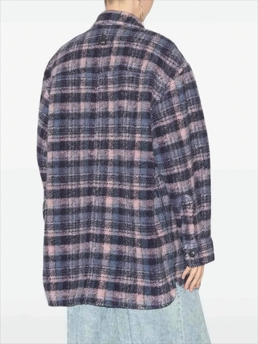 Plaid Textured Jacket with Relaxed Fit