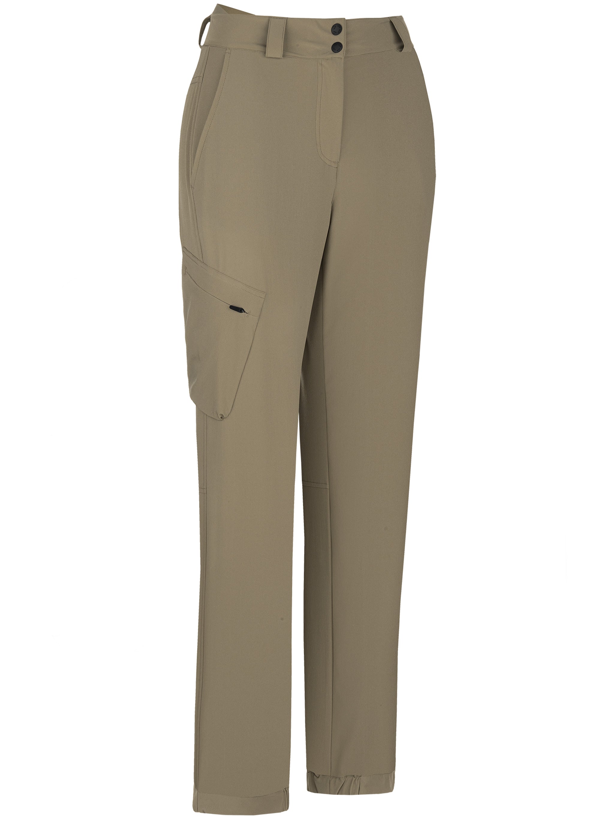 Brown Serena Travel High-Waist Straight Pants