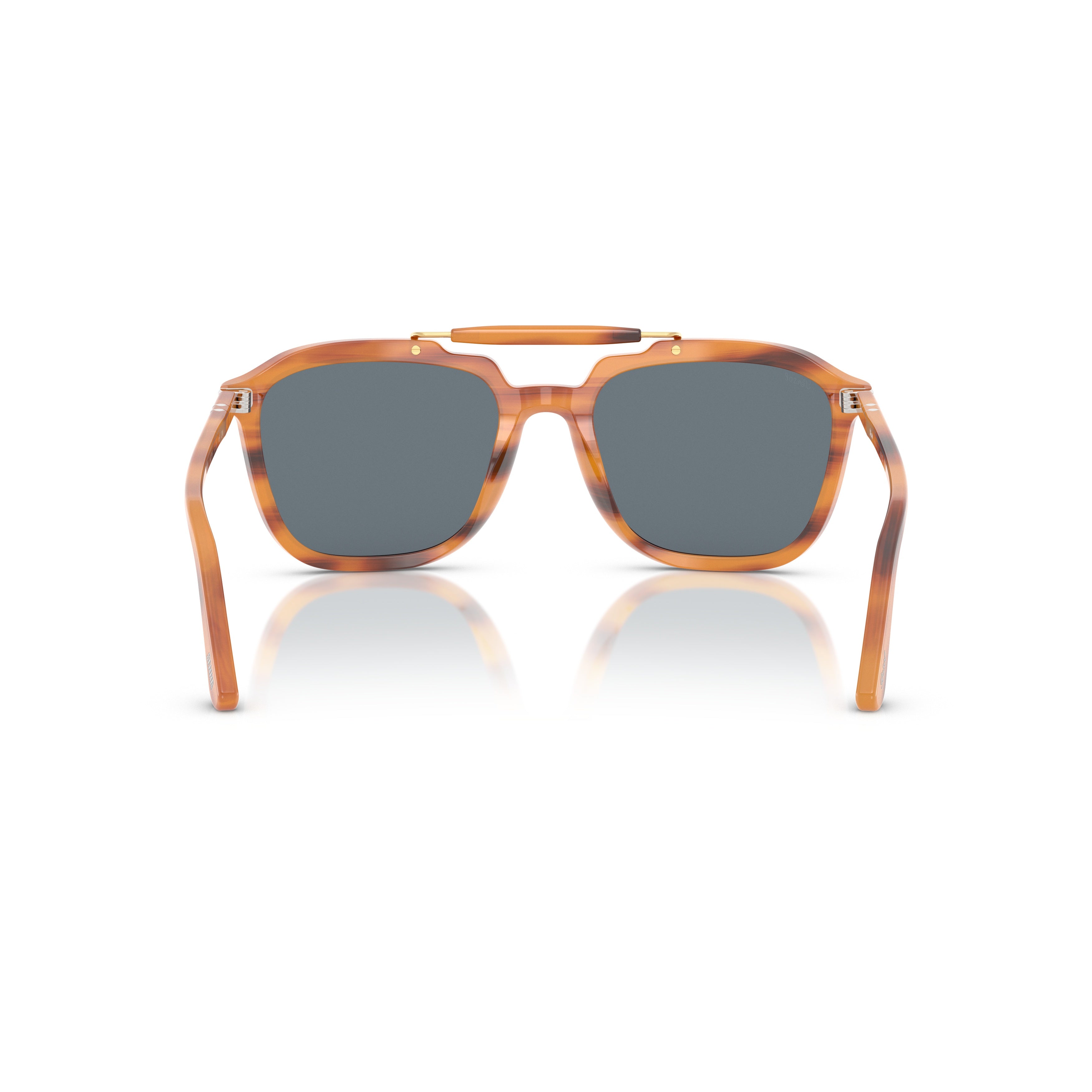 0po0203s Bold Tortoiseshell Frame Sunglasses with Double Bridge Accents