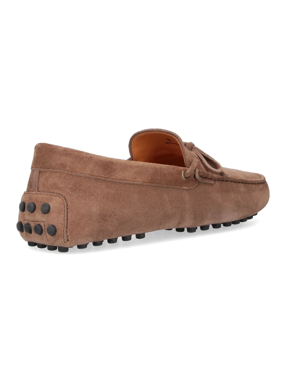 Brown Polished Leather Loafers With Rounded Toe And Low-Profile Sole