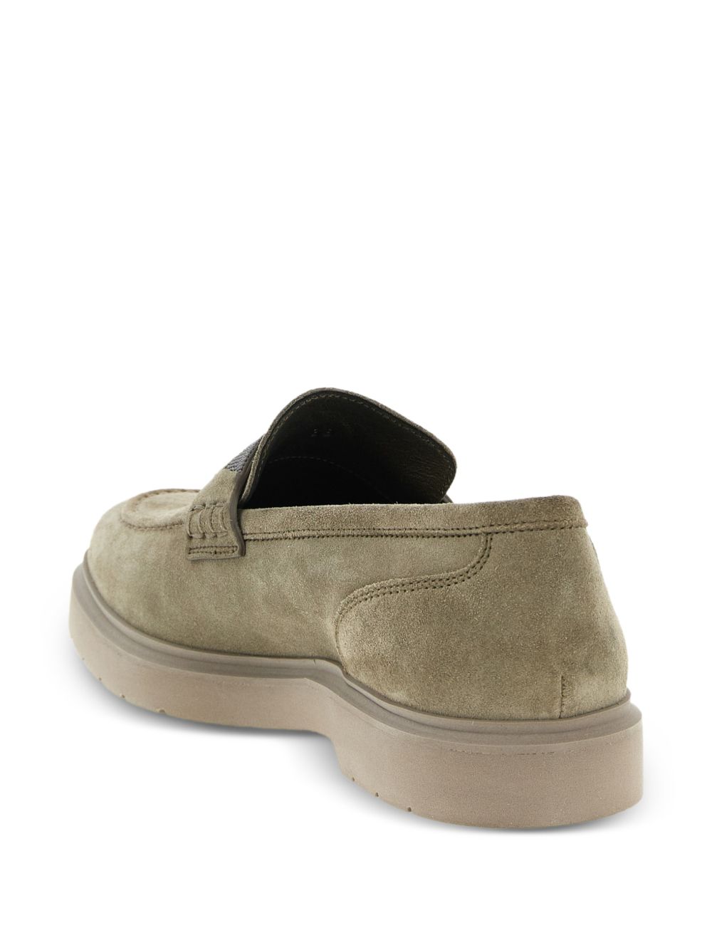 Suede Loafers with Decorative Strap