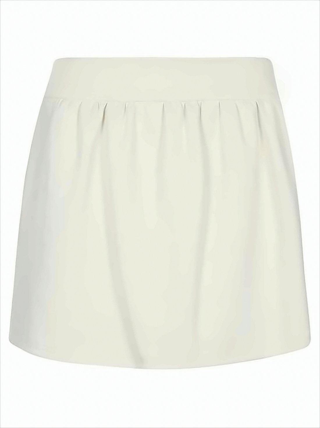 White Mini Skirt with Gathered Waistband
