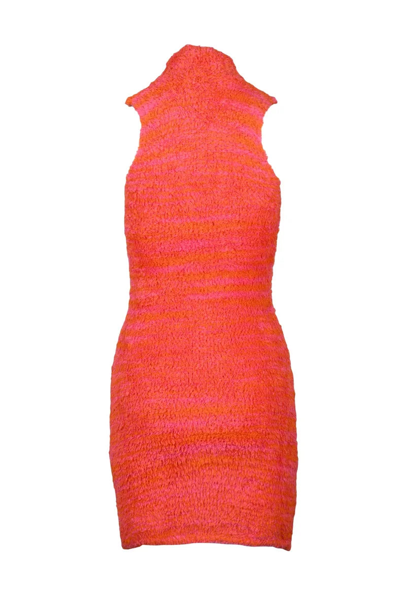 Sponge Midi Dress - Fuchsia/Orange