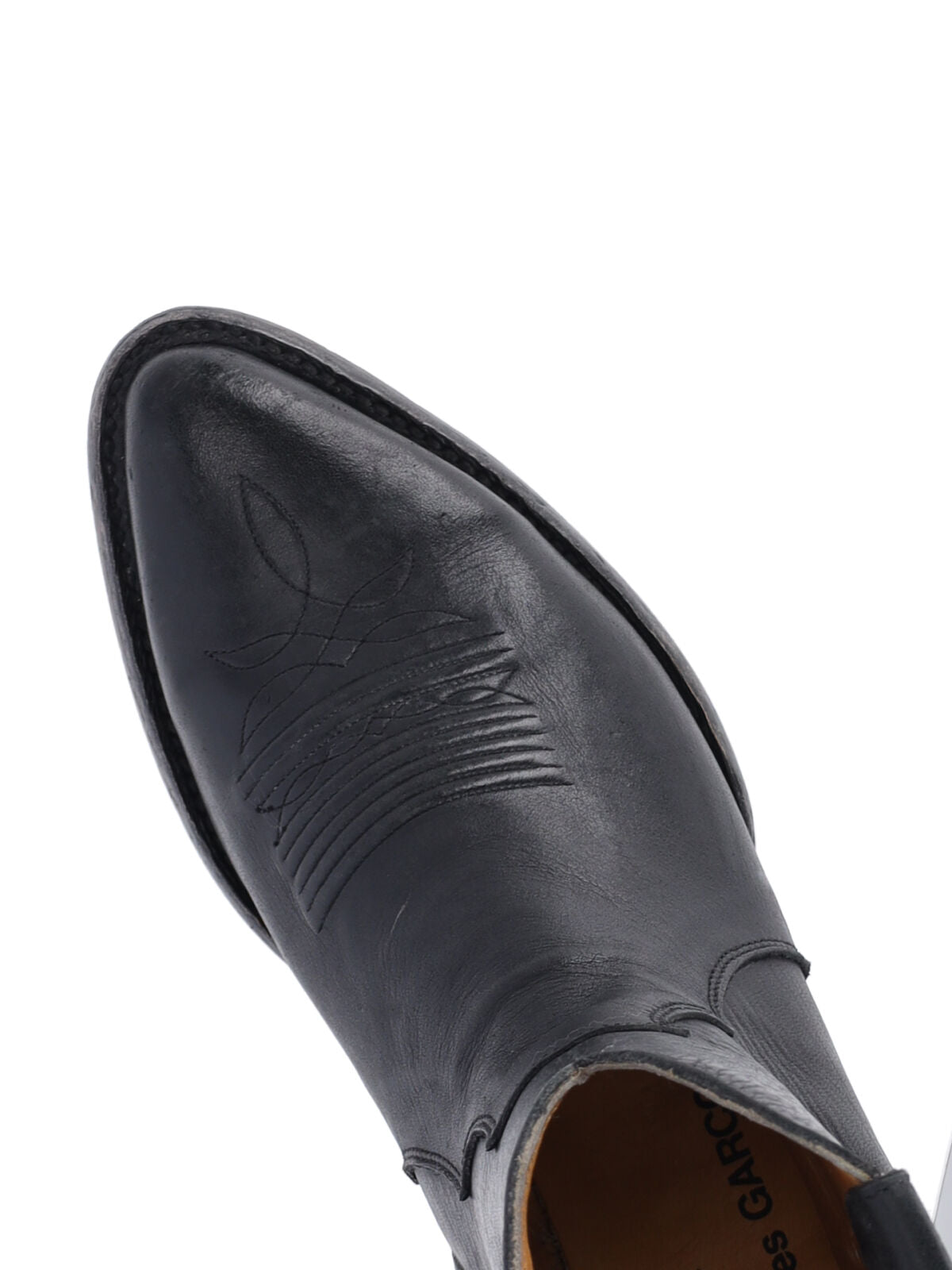 Black Pointed Toe Leather Boots