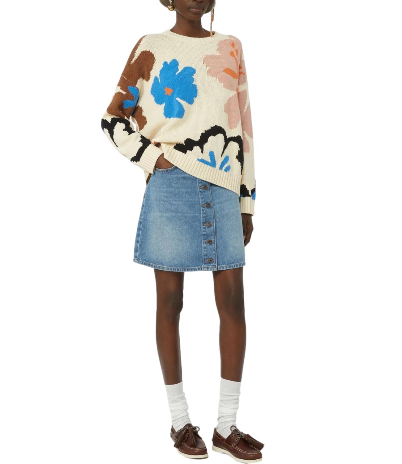 Multicolor Floral Wkdcelebre Linen Sweater