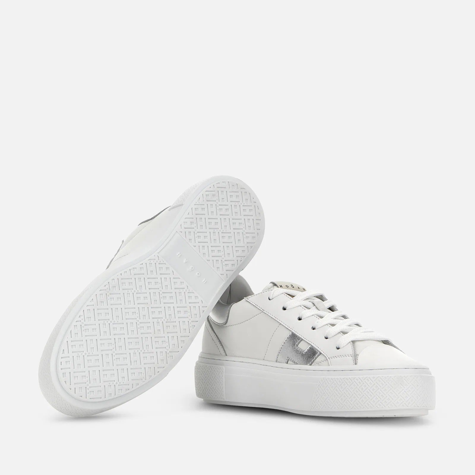 White Silver H705 Allacciato H Leather Lace-Up