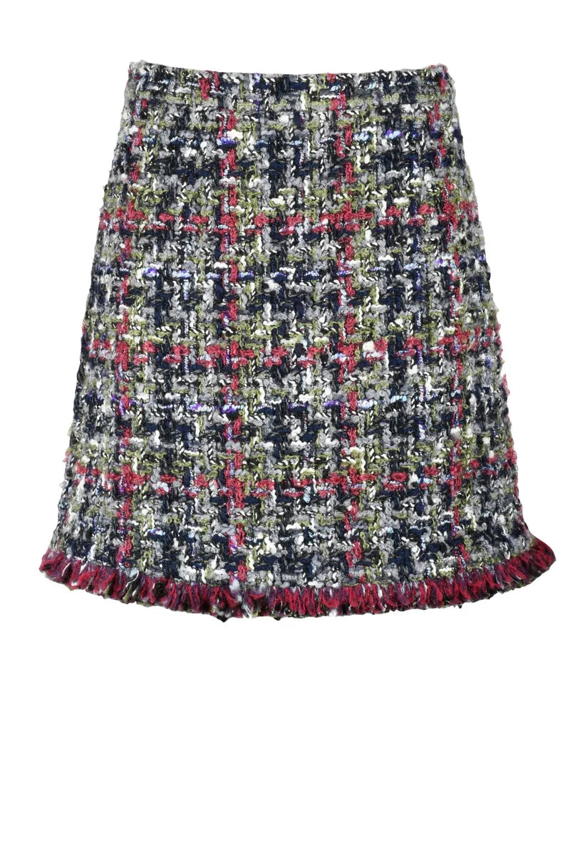Bouclé Skirt - Green/Black
