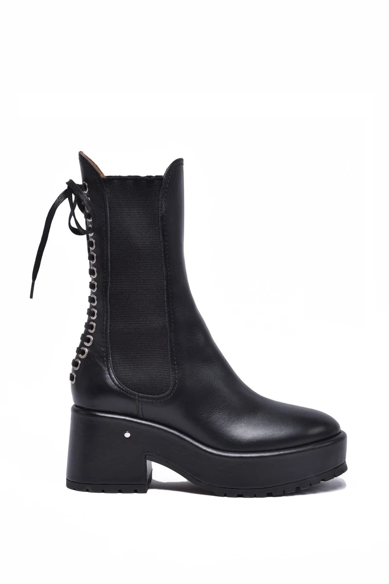 Wedge Ankle Boot 7cm - Black
