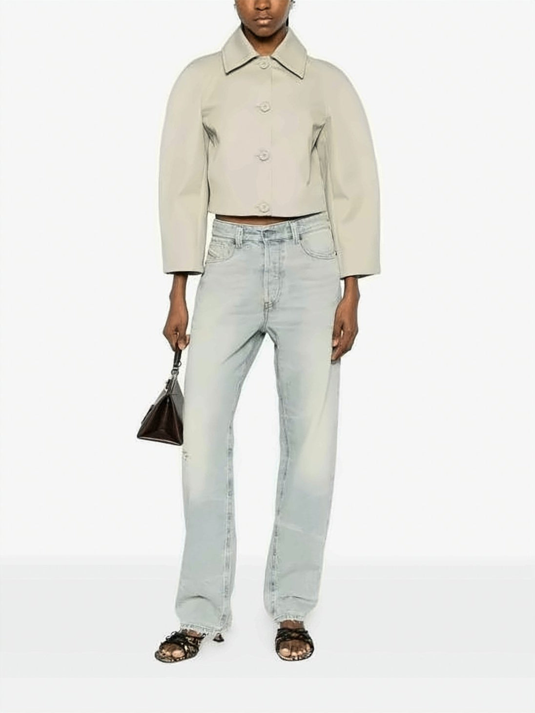 Light-Wash Denim Jeans with Relaxed Straight-Leg Fit