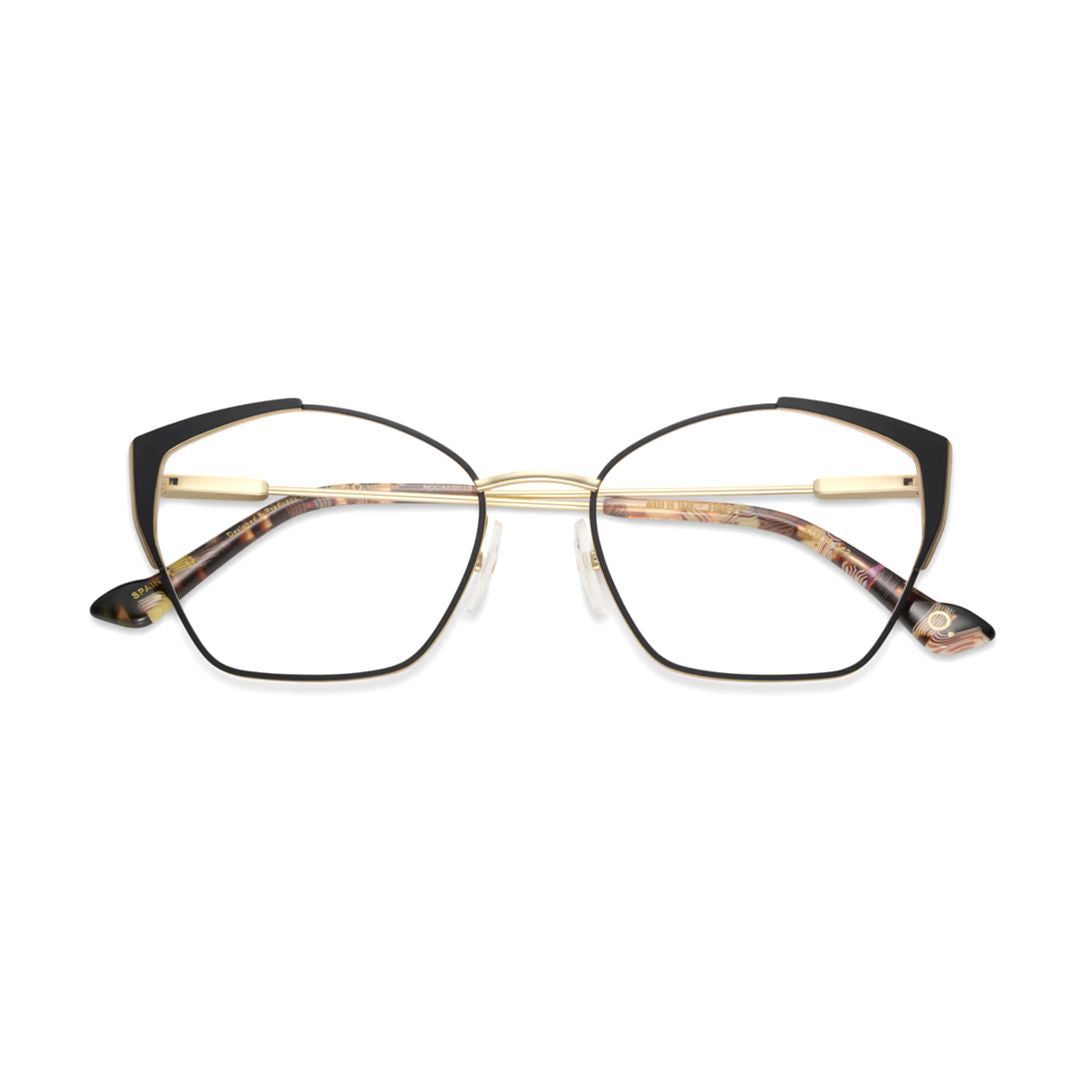 Midori Geometric Cat-Eye Eyeglasses with Tortoiseshell Temples