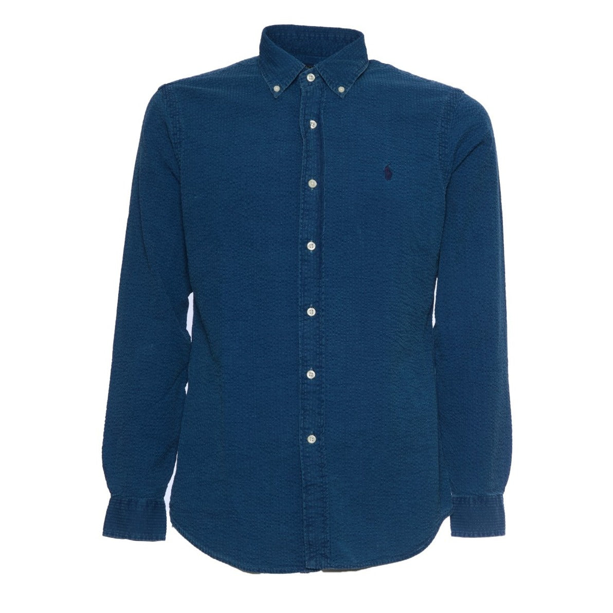 Dark Indigo Custom-Fit Seersucker Shirt