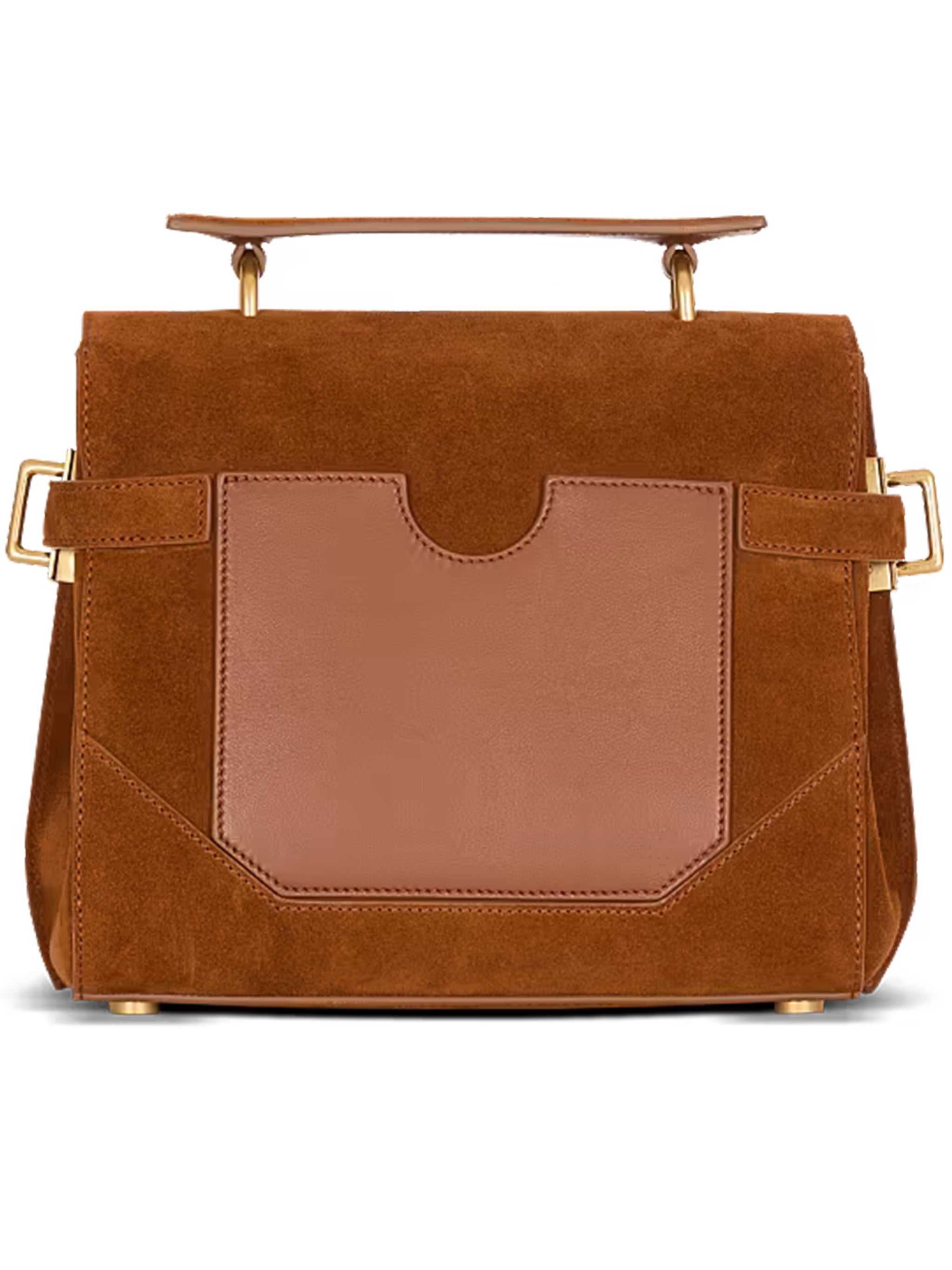 Medium Structured Suede Handbag Leather Accents