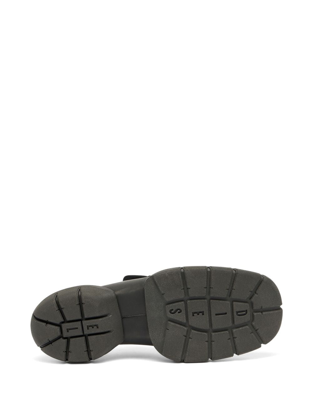 Slip-On Black Flat Shoes With Textured Sole