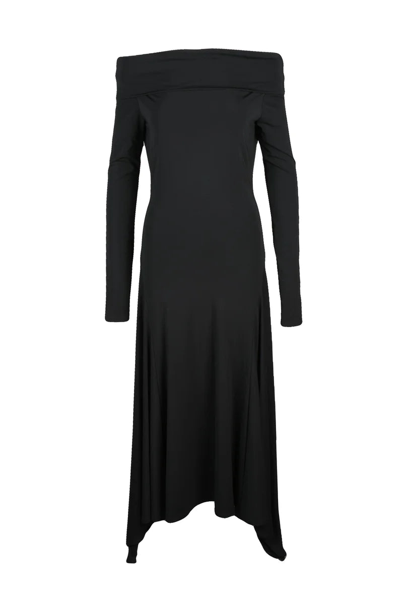 Gerla Long Lycra Dress - Black