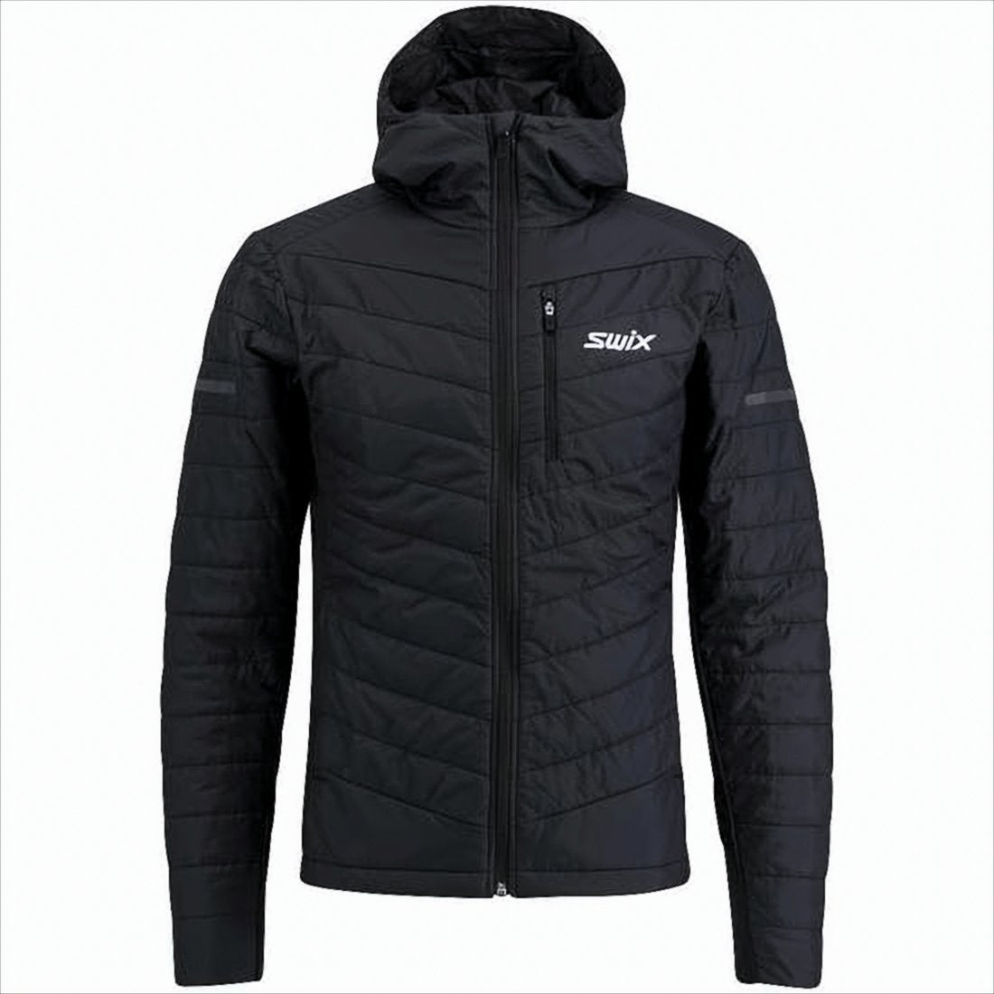 Quilted Black Jacket with Chevron Stitching