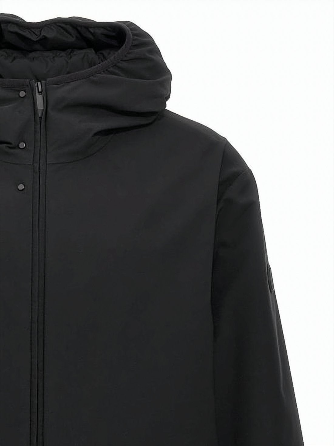 Matte Finish Cropped Padded Jacket with Hood