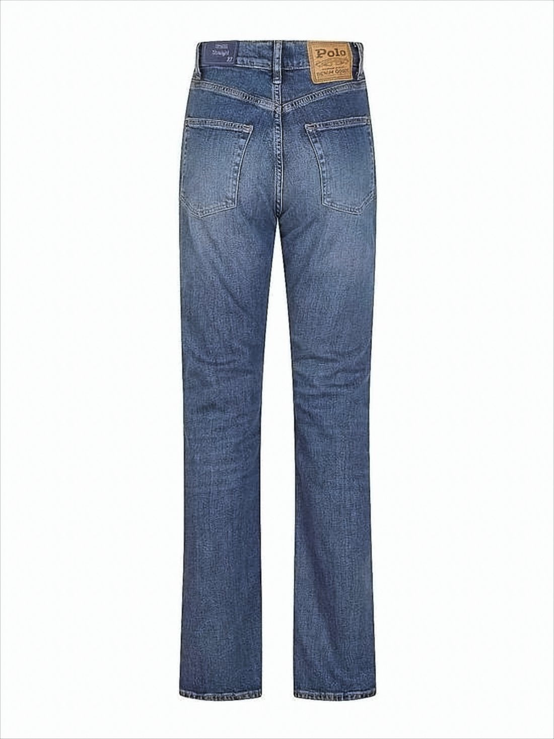 Mid-Rise Straight-Leg Denim Pants with Classic Five-Pocket Design