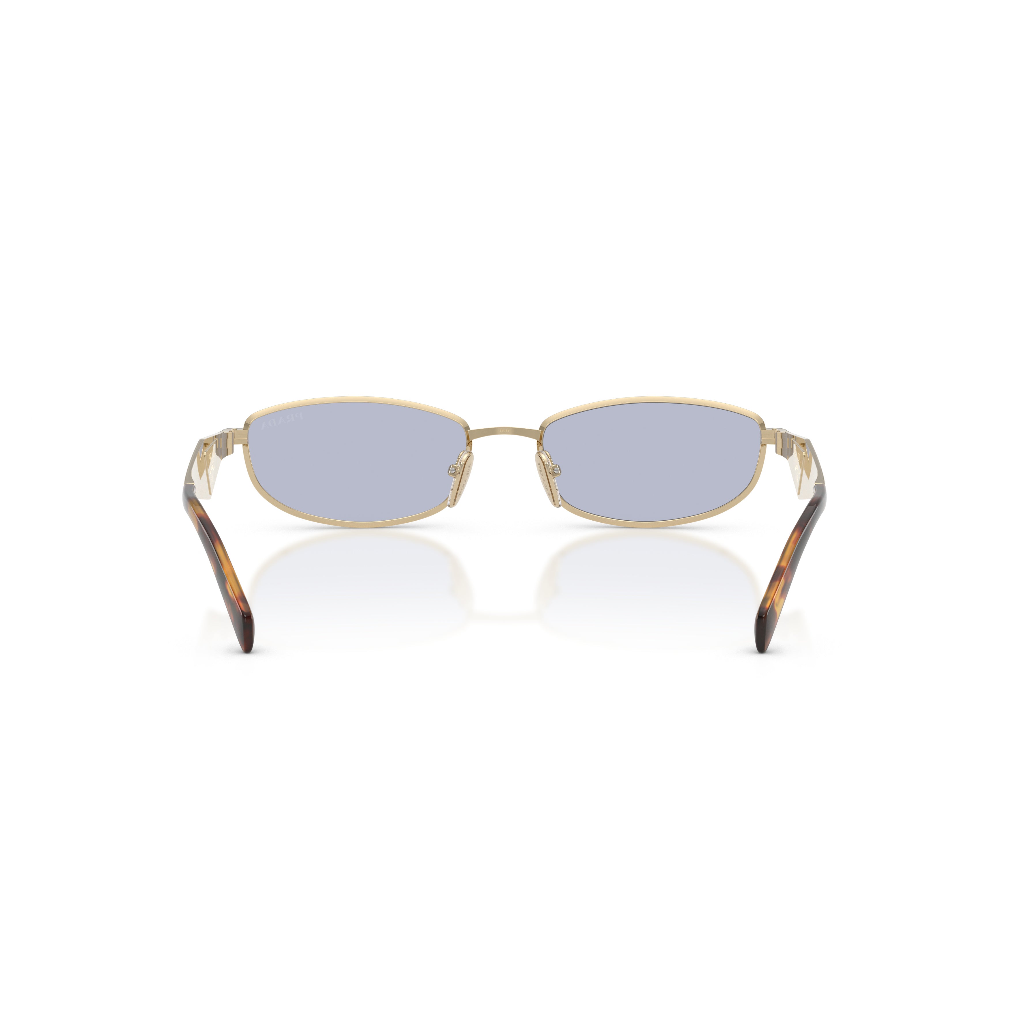 Rectangular Gold-tone Metal Frame Sunglasses with Tortoiseshell Temples