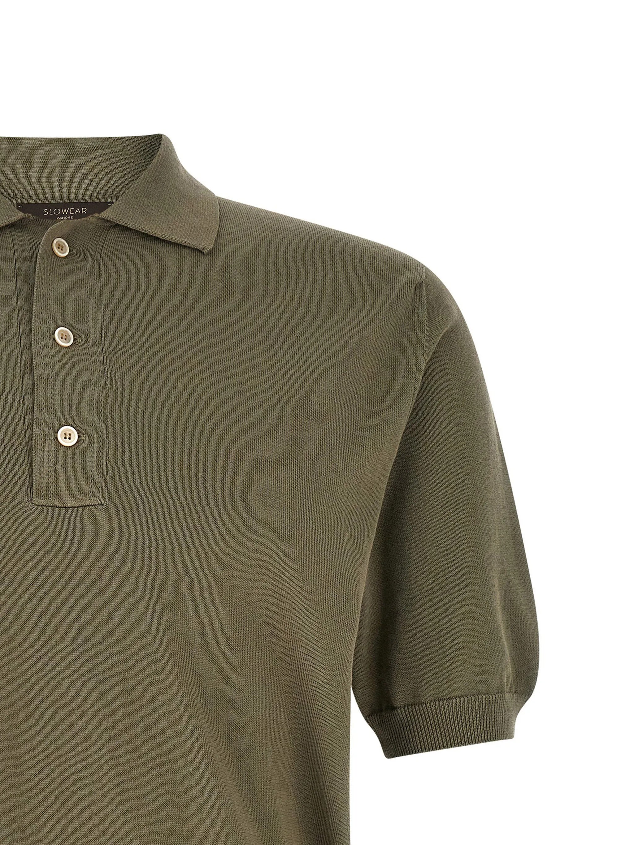 Lush Green Short-Sleeved Cotton Polo Shirt