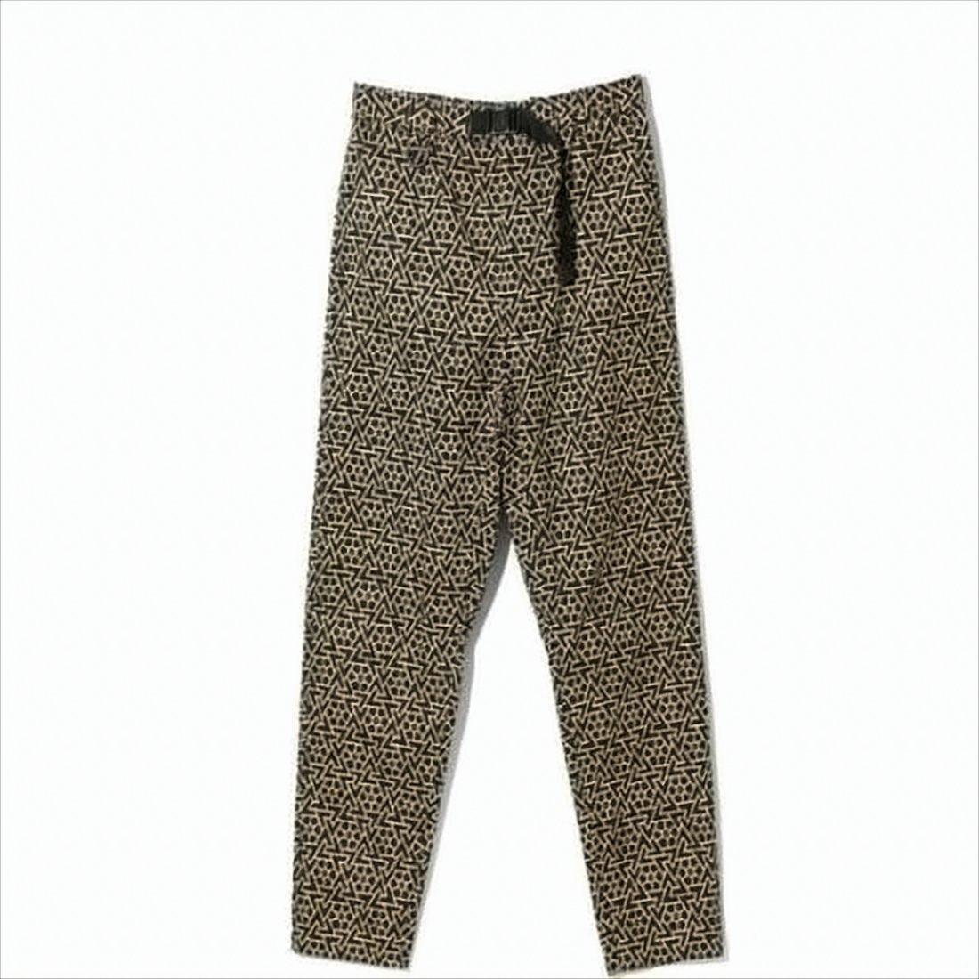 Tapered Jogger Pants with Geometric Pattern and Adjustable Drawstring