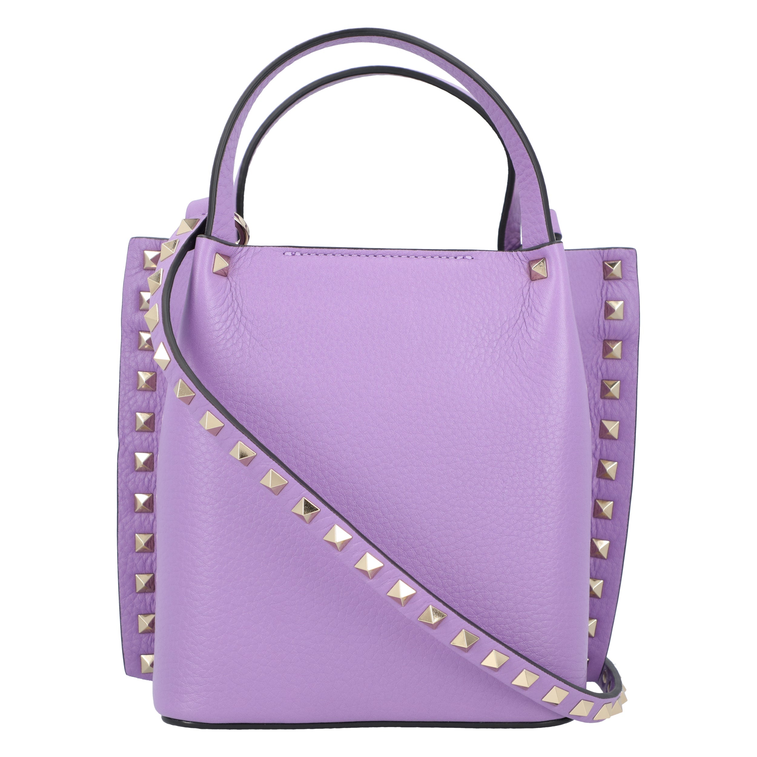 Rockstud-Embellished Tote Bag Purple