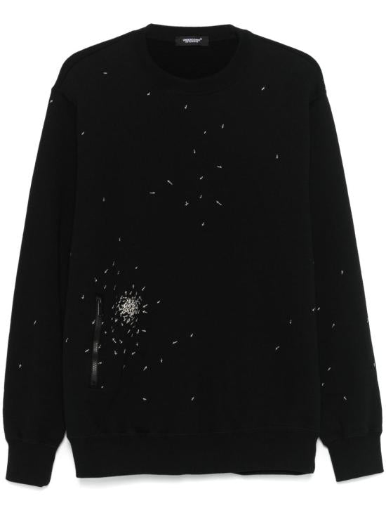 Relaxed Black Long-Sleeve Cotton Shirt With Distressed Details